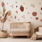 Strawberry Wall Decals Fruit Nursery Wall Stickers, Strawberry Nursery Decor, Boho Nursery Wall Art, Peach Wall Decals, Baby Girl Room Decor
