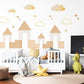 Neutral Castle Wall Decals Boho Nursery Wall Stickers Sandcastle Nursery Decor Beige Kids Room Peel and Stick Wall Decals