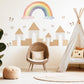 Rainbow Castle Wall Decals Neutral Nursery Decor Boho Nursery Wall Stickers Butterfly Wall Decals Peel and Stick Kids Room