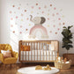 Elephant Rainbow Wall Decals Neutral Nursery Decor Boho Nursery Wall Stickers Pink Nursery Decals Peel and Stick Girls Room