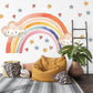 Rainbow Wall Decals Nursery Kawaii Cloud Wall Stickers Rainbow Nursery Decor Star Wall Decals, Cute Nursery Wall Art, Peel and Stick Rainbow
