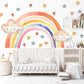 Rainbow Wall Decals Nursery Kawaii Cloud Wall Stickers Rainbow Nursery Decor Star Wall Decals, Cute Nursery Wall Art, Peel and Stick Rainbow