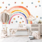 Rainbow Wall Decals Nursery Kawaii Cloud Wall Stickers Rainbow Nursery Decor Star Wall Decals, Cute Nursery Wall Art, Peel and Stick Rainbow