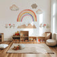 Rainbow Mountain Wall Decals Boho Nursery Wall Stickers Neutral Rainbow Decor Cloud Nursery Decals Peel and Stick Kids Room