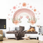 Pink Rainbow Wall Decals Nursery Wall Stickers Boho Floral Nursery Decor Baby Girl Room Decor Peel and Stick Wall Decals