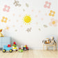 Sun Wall Decals Nursery Wall Stickers Boho Nursery Decor Pink Floral Wall Decals Baby Girl Room Peel and Stick Stickers