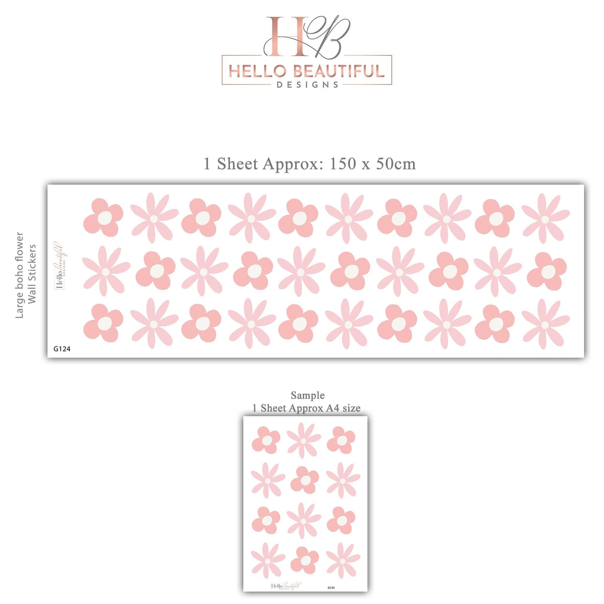 Pink Flower Wall Decals Nursery Wall Stickers Daisy Wall Decals Baby Girl Nursery Decor Peel and Stick Floral Wall Stickers
