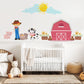 Farm Animal Wall Decals Nursery Wall Stickers Farmyard Animal Decals Barn Wall Decals Peel and Stick Nursery Decor Baby Room