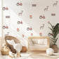 Farm Tractor Wall Decals Farm Nursery Wall Stickers Tractor Cow Fence Floral Peel and Stick Baby Boy Nursery Decor