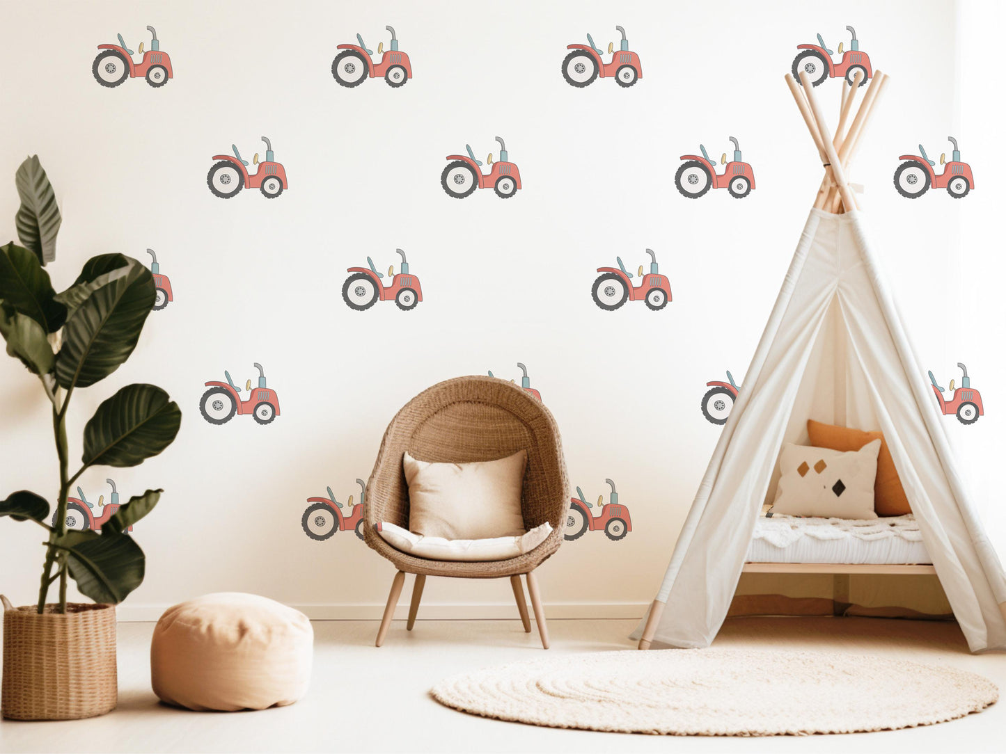 Tractor Wall Decals Tractor Nursery Wall Stickers Farm Vehicle Decals Peel and Stick Baby Boy Bedroom Farm Nursery Decor