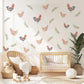 Chicken Wall Decals Farm Animal Wall Stickers Rooster Nursery Decor Peel and Stick Farmhouse Baby Nursery Bedroom Decor