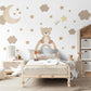 Teddy Bear Wall Decals Neutral Nursery Decor Bear Wall Stickers Beige Nursery Wall Art Moon Stars Baby Boy Room Decor