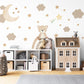 Teddy Bear Wall Decals Neutral Nursery Decor Bear Wall Stickers Beige Nursery Wall Art Moon Stars Baby Boy Room Decor