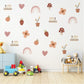 Boho Nursery Wall Decals Rainbow Train Strawberry Flower Peel and Stick Wall Stickers Baby Girl Bedroom Playroom Decor