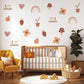 Boho Nursery Wall Decals Rainbow Train Strawberry Flower Peel and Stick Wall Stickers Baby Girl Bedroom Playroom Decor