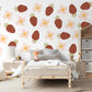 Strawberry Wall Decals Nursery Peel and Stick Wall Stickers Boho Strawberry Flowers Baby Girl Bedroom Playroom Wall Decor
