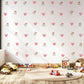 Boho Heart Wall Decals Nursery Peel and Stick Wall Stickers Pink Hearts Floral Baby Girl Bedroom Playroom Wall Decor
