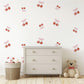 Cherry Wall Decals Nursery Peel and Stick Wall Stickers Pink Cherry Bow Decals Baby Girl Bedroom Playroom Boho Wall Decor