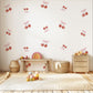 Cherry Wall Decals Nursery Peel and Stick Wall Stickers Pink Cherry Bow Decals Baby Girl Bedroom Playroom Boho Wall Decor