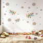 Airplane Wall Decals Nursery Peel and Stick Aeroplane Wall Stickers Vintage Plane Baby Boy Bedroom Playroom Sky Decor