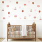 Strawberry Cherry Wall Decals Nursery Peel and Stick Fruit Wall Stickers Pink Bow Baby Girl Bedroom Boho Wall Decor