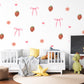 Strawberry Bow Wall Decals Nursery Peel and Stick Wall Stickers Pink Floral Baby Girl Bedroom Boho Wall Decor Removable