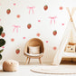 Strawberry Bow Wall Decals Nursery Peel and Stick Wall Stickers Pink Floral Baby Girl Bedroom Boho Wall Decor Removable