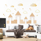 Neutral Castle Wall Decals Boho Nursery Wall Stickers Sandcastle Nursery Decor Beige Kids Room Peel and Stick Wall Decals