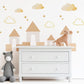 Neutral Castle Wall Decals Boho Nursery Wall Stickers Sandcastle Nursery Decor Beige Kids Room Peel and Stick Wall Decals