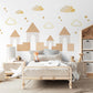 Neutral Castle Wall Decals Boho Nursery Wall Stickers Sandcastle Nursery Decor Beige Kids Room Peel and Stick Wall Decals