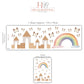 Rainbow Castle Wall Decals Neutral Nursery Decor Boho Nursery Wall Stickers Butterfly Wall Decals Peel and Stick Kids Room