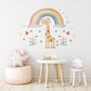 Giraffe Wall Decals Neutral Nursery Decor Safari Nursery Wall Stickers Rainbow Nursery Decals Baby Room Peel and Stick Decor