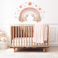 Pink Rainbow Wall Decals Nursery Wall Stickers Boho Floral Nursery Decor Baby Girl Room Decor Peel and Stick Wall Decals