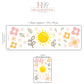 Sun Wall Decals Nursery Wall Stickers Boho Nursery Decor Pink Floral Wall Decals Baby Girl Room Peel and Stick Stickers