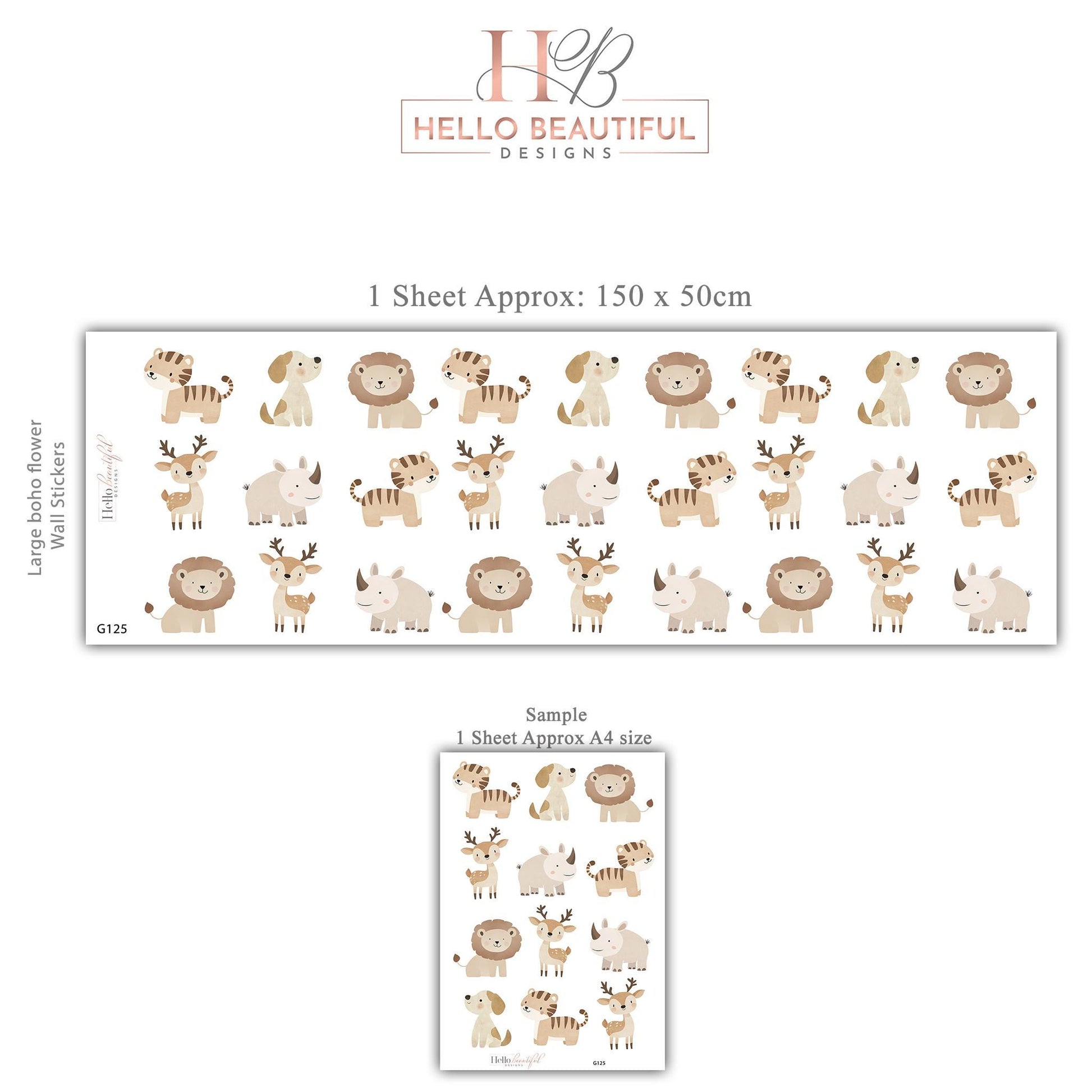 Safari Animal Wall Decals Nursery Wall Stickers Jungle Animal Decals Baby Safari Nursery Decor Peel and Stick Wall Stickers