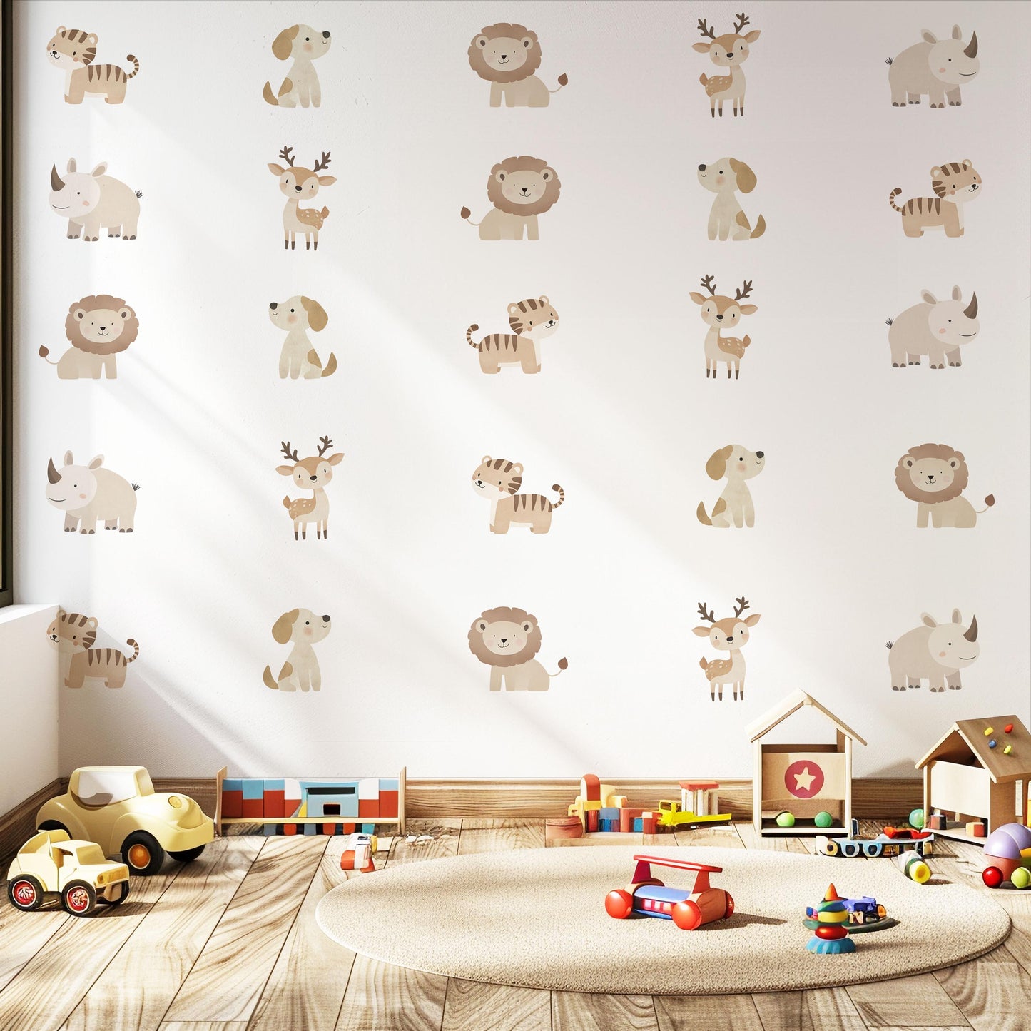 Safari Animal Wall Decals Nursery Wall Stickers Jungle Animal Decals Baby Safari Nursery Decor Peel and Stick Wall Stickers