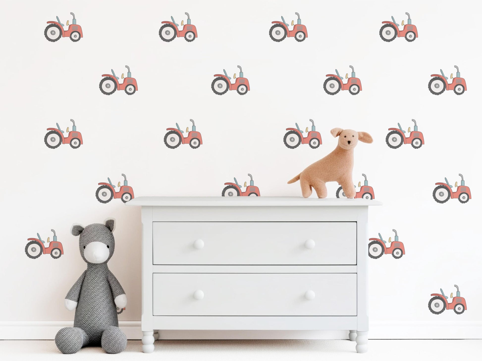 Tractor Wall Decals Tractor Nursery Wall Stickers Farm Vehicle Decals Peel and Stick Baby Boy Bedroom Farm Nursery Decor