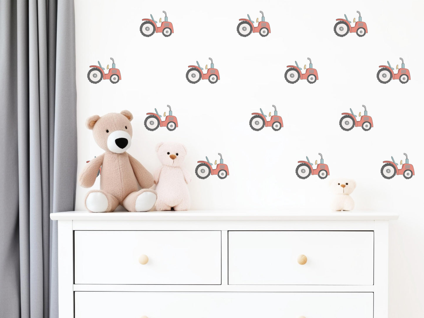 Tractor Wall Decals Tractor Nursery Wall Stickers Farm Vehicle Decals Peel and Stick Baby Boy Bedroom Farm Nursery Decor