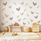 Chicken Wall Decals Farm Animal Wall Stickers Rooster Nursery Decor Peel and Stick Farmhouse Baby Nursery Bedroom Decor