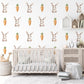 Bunny Wall Stickers, Watercolor Rabbit & Carrot Nursery Decor, Neutral Kids Room Wall Decals, Peel and Stick Baby Room Wall Art