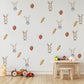 Storybook Bunny Wall Stickers, Strawberry & Carrot Nursery Decor, Baby Girl Bedroom Wall Decals, Peel and Stick Woodland Art