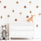 Mushroom Wallpaper Wall Stickers, Ditsy Toadstool Pattern Nursery Decor, Neutral Kids Room Decals, Peel and Stick Wall Art