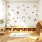 Cute Mushroom Wall Stickers, Boho Rainbow Nursery Decor, Eucalyptus Leaf Wall Decals, Peel and Stick Neutral Nursery Art