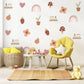 Boho Nursery Wall Decals Rainbow Train Strawberry Flower Peel and Stick Wall Stickers Baby Girl Bedroom Playroom Decor