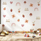 Boho Nursery Wall Decals Rainbow Train Strawberry Flower Peel and Stick Wall Stickers Baby Girl Bedroom Playroom Decor