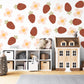 Strawberry Wall Decals Nursery Peel and Stick Wall Stickers Boho Strawberry Flowers Baby Girl Bedroom Playroom Wall Decor