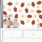 Strawberry Wall Decals Nursery Peel and Stick Wall Stickers Boho Strawberry Flowers Baby Girl Bedroom Playroom Wall Decor