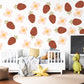 Strawberry Wall Decals Nursery Peel and Stick Wall Stickers Boho Strawberry Flowers Baby Girl Bedroom Playroom Wall Decor