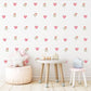 Boho Heart Wall Decals Nursery Peel and Stick Wall Stickers Pink Hearts Floral Baby Girl Bedroom Playroom Wall Decor