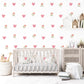 Boho Heart Wall Decals Nursery Peel and Stick Wall Stickers Pink Hearts Floral Baby Girl Bedroom Playroom Wall Decor